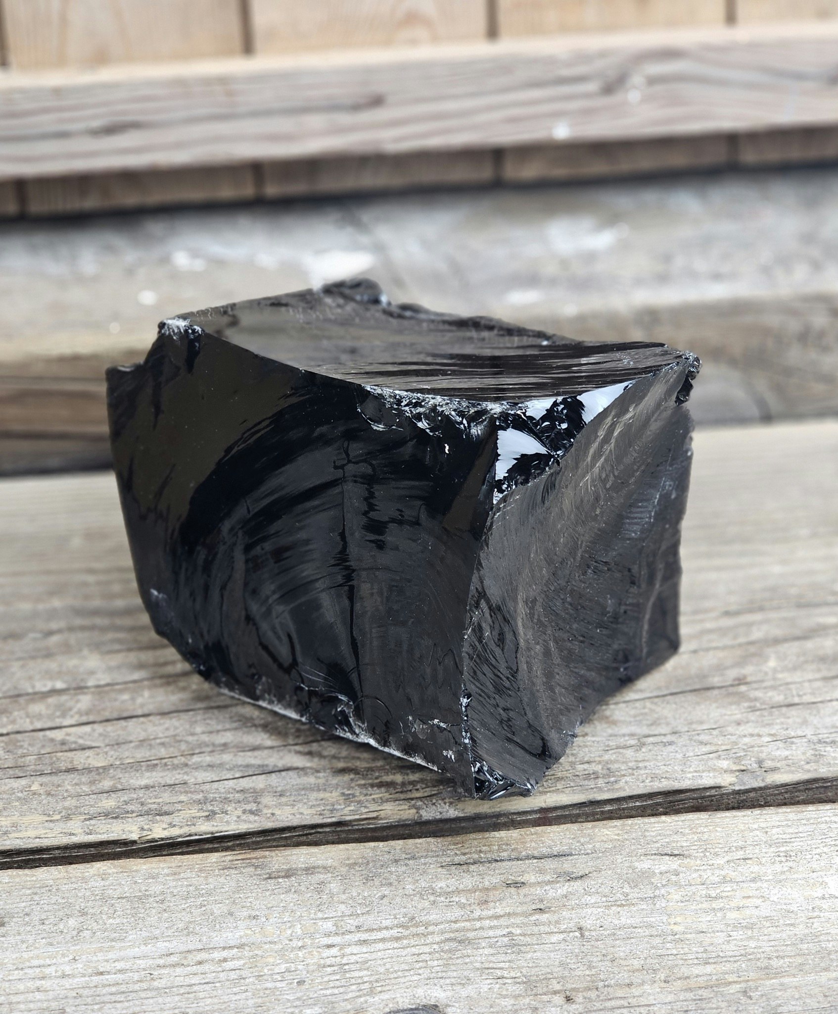 Svart Obsidian rå XL #16