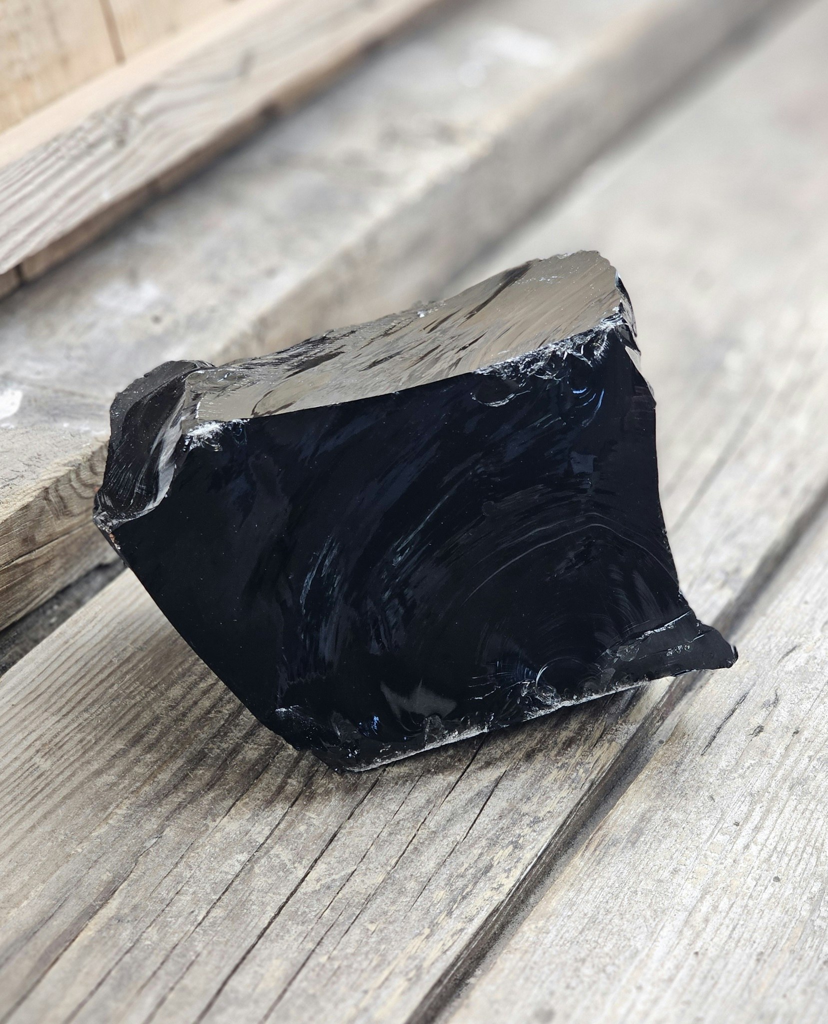 Svart Obsidian rå XL #16
