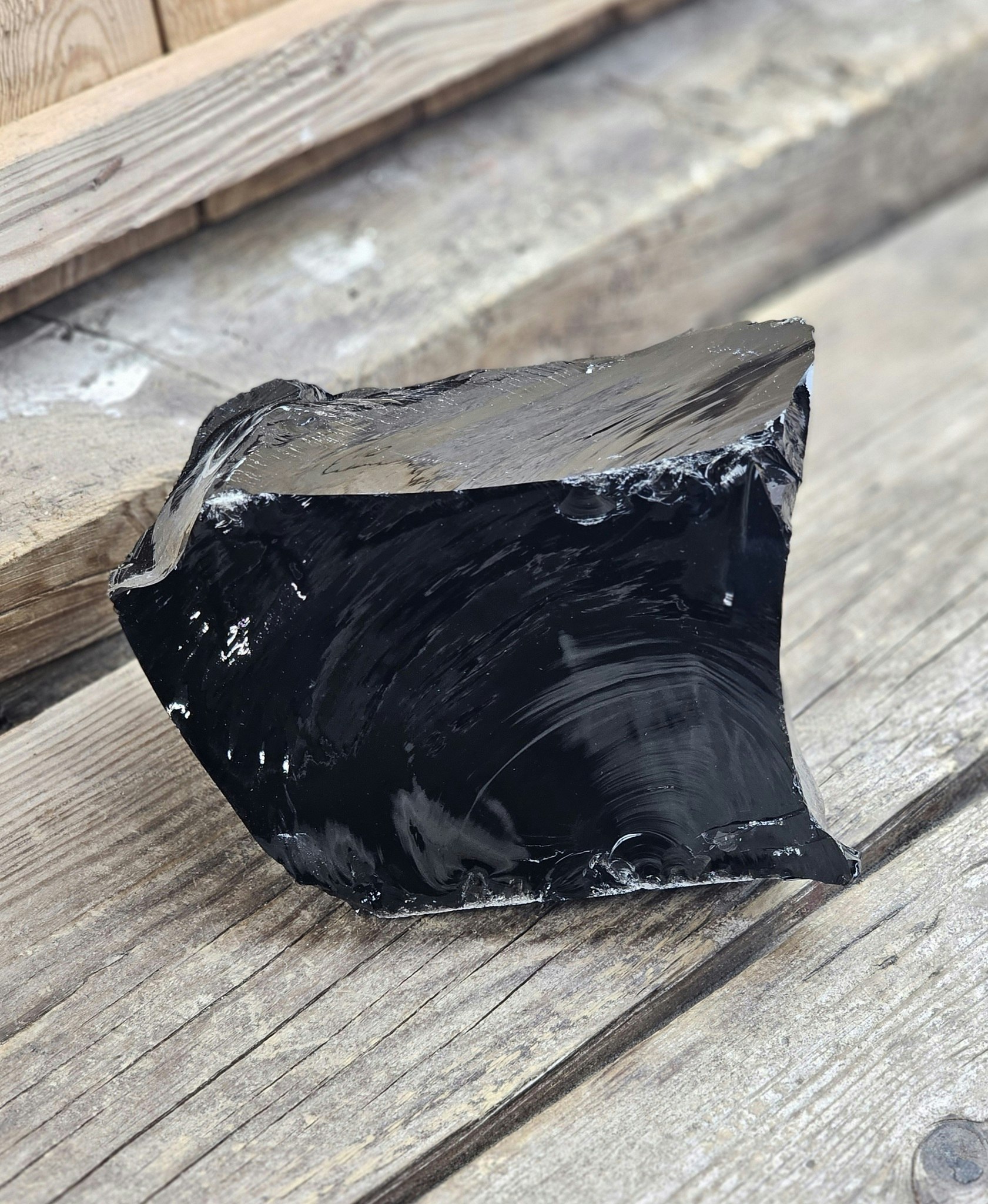 Svart Obsidian rå XL #16
