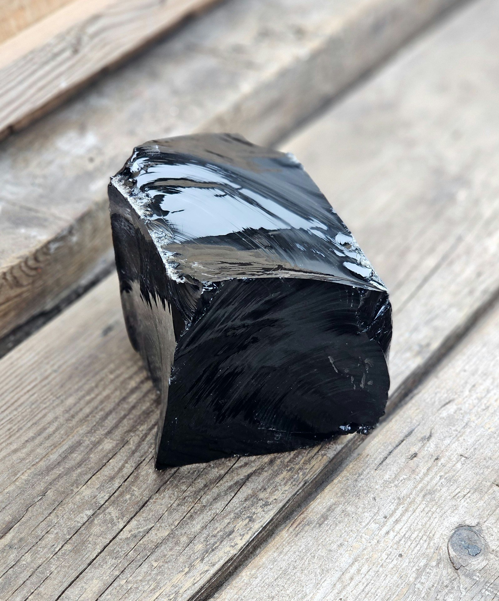 Svart Obsidian rå XL #16
