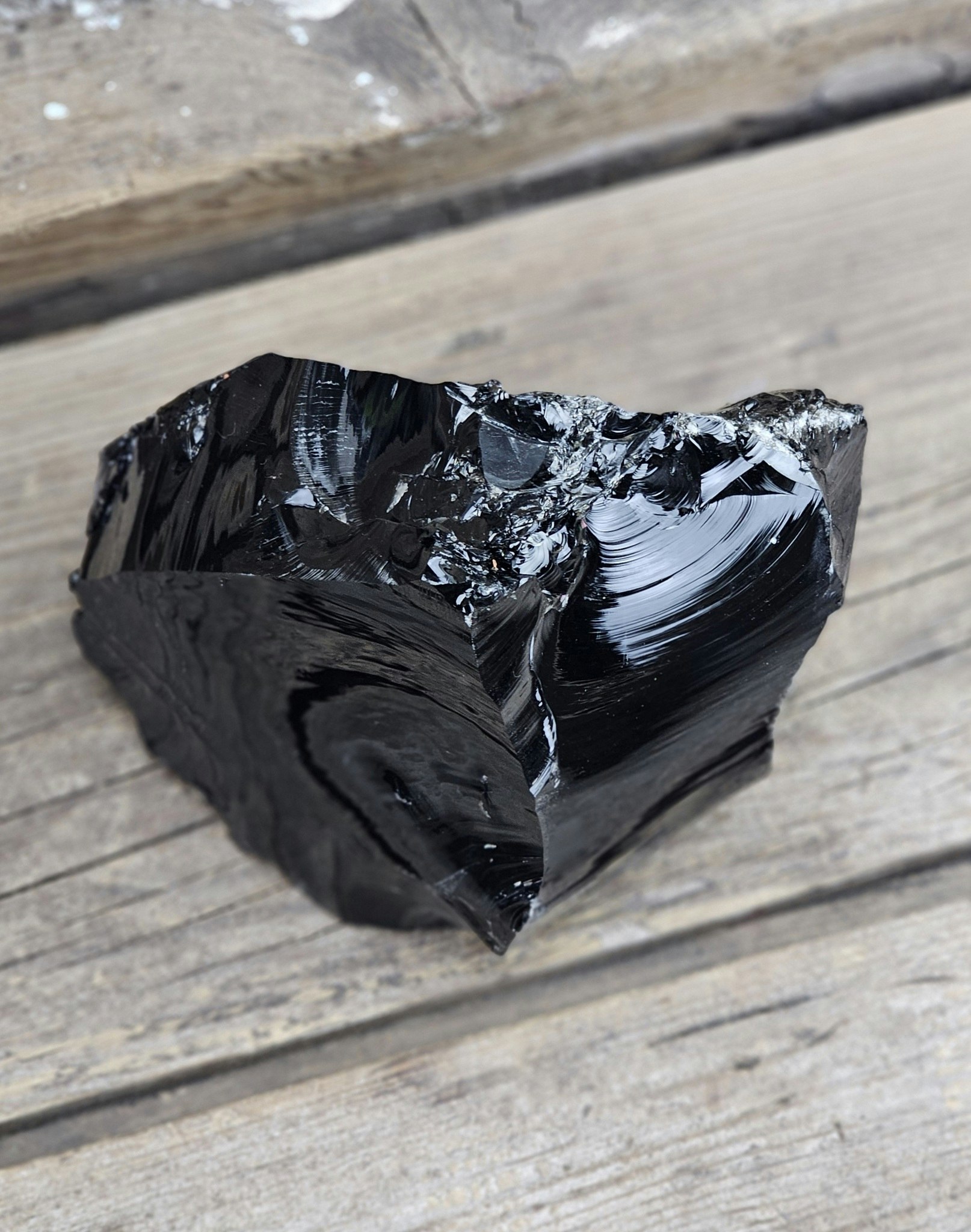 Svart Obsidian rå XL #17