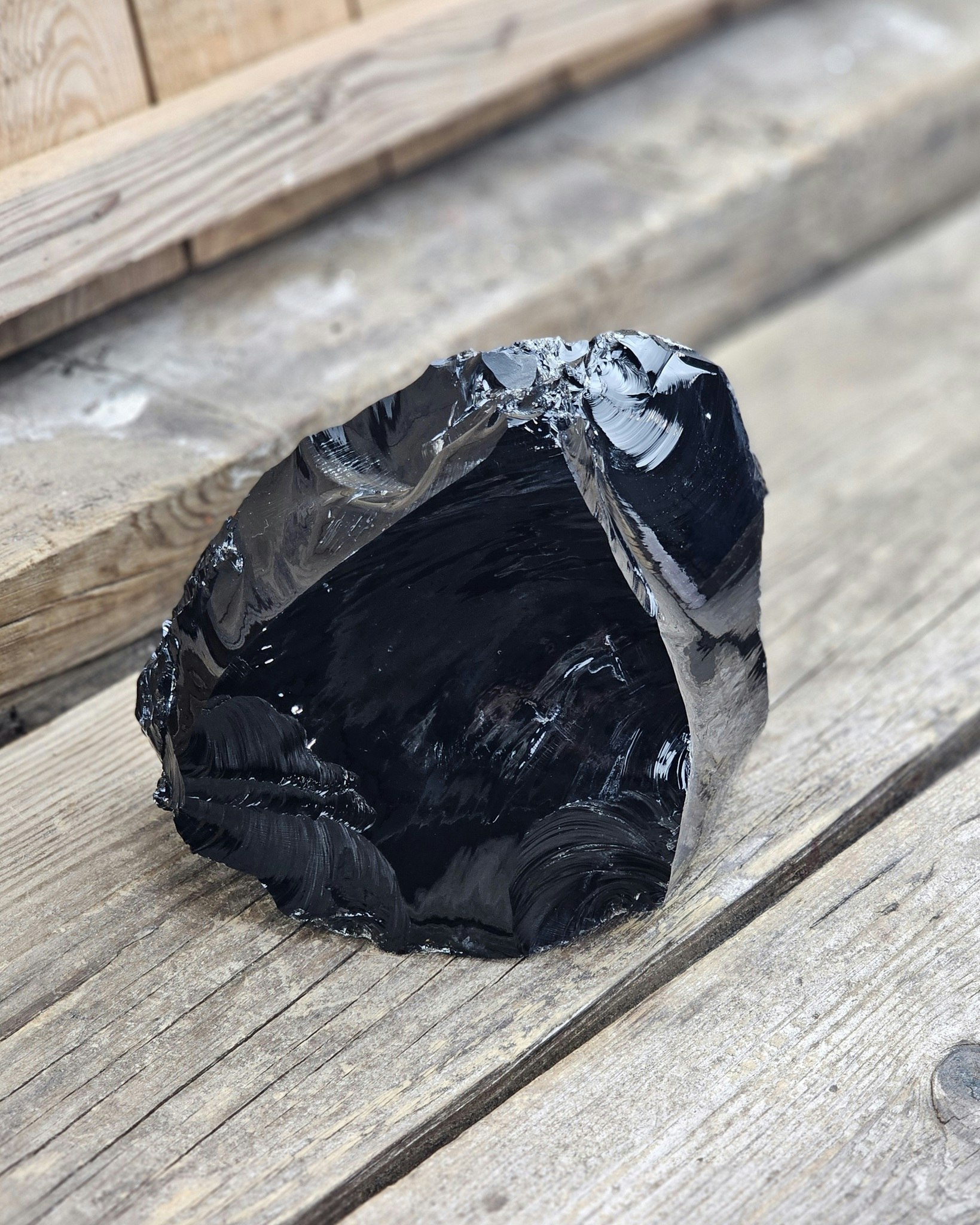 Svart Obsidian rå XL #17
