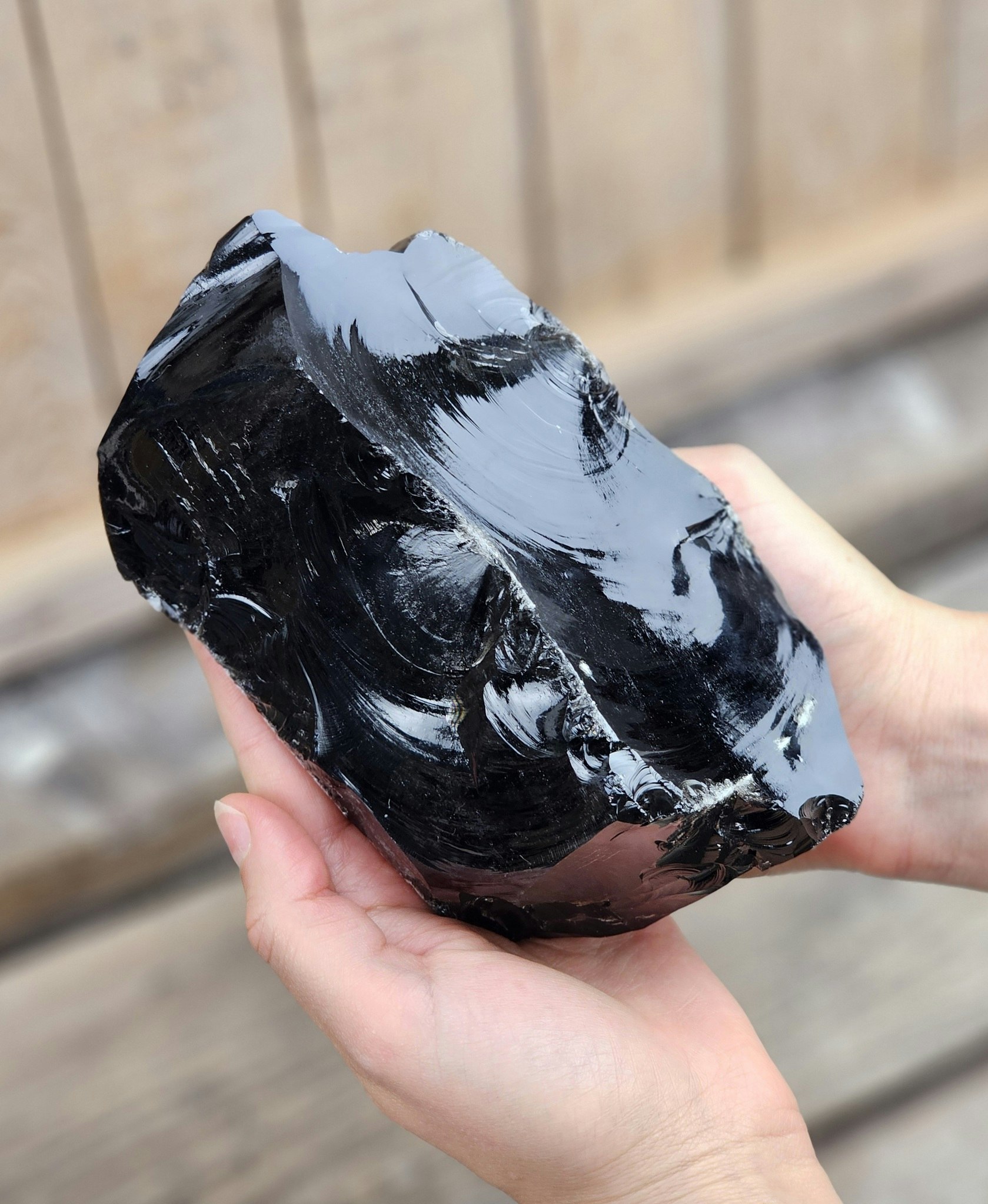 Svart Obsidian rå XL #11