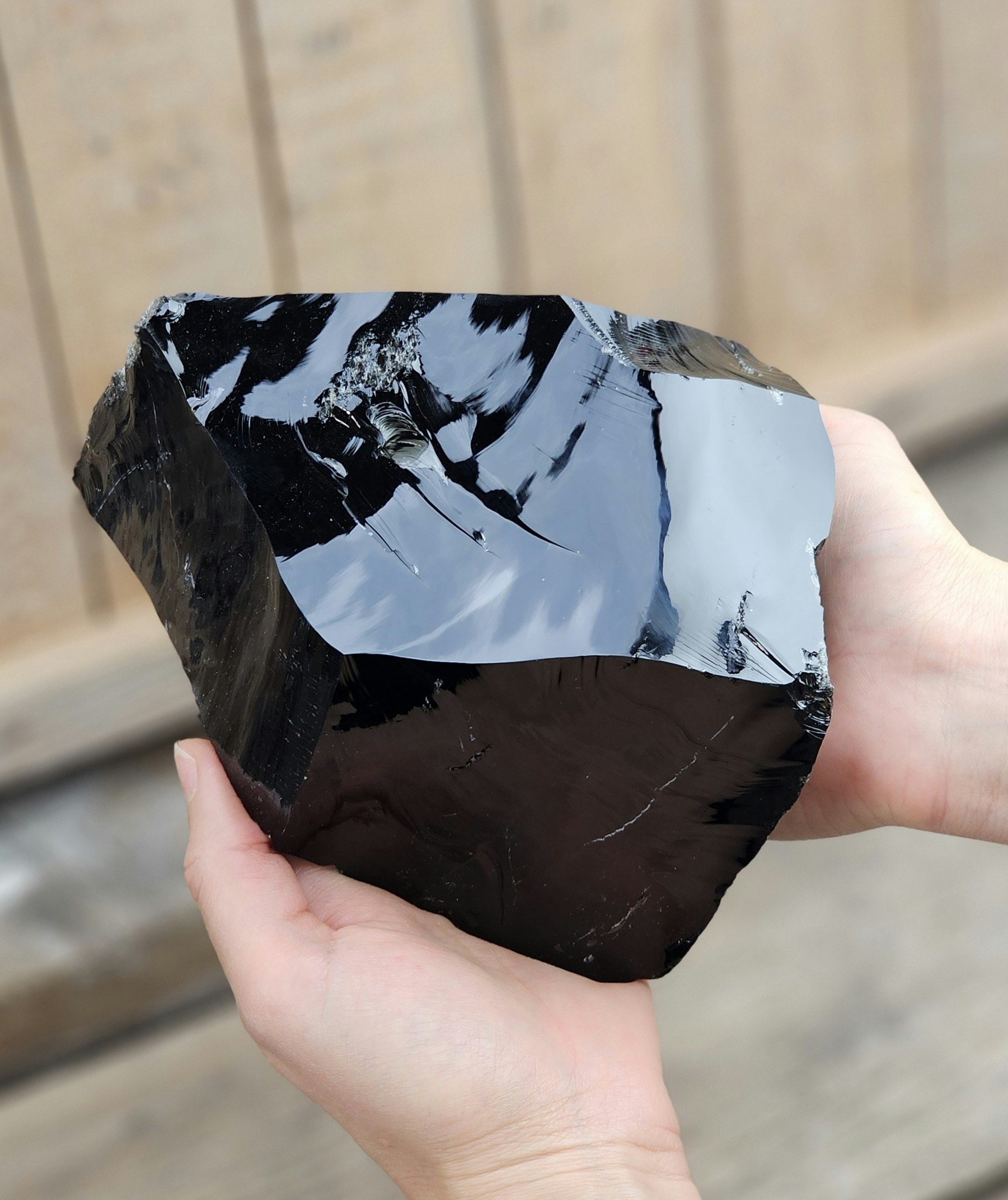 Svart Obsidian rå XL #15