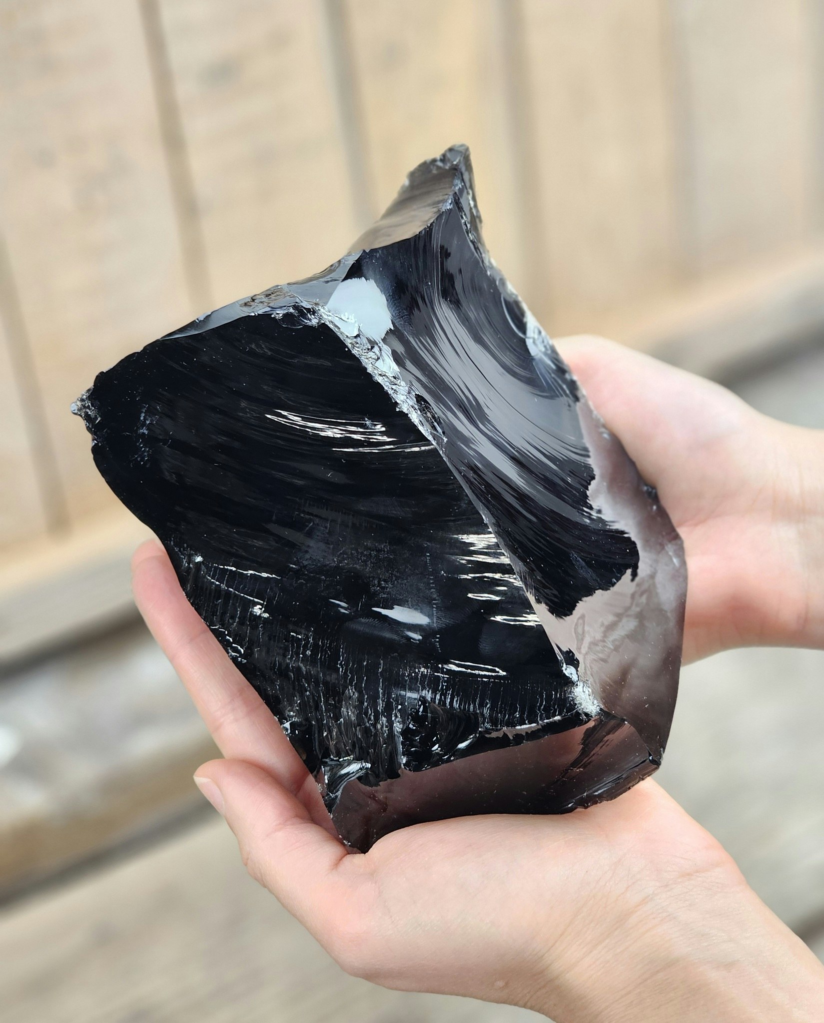 Svart Obsidian rå XL #16