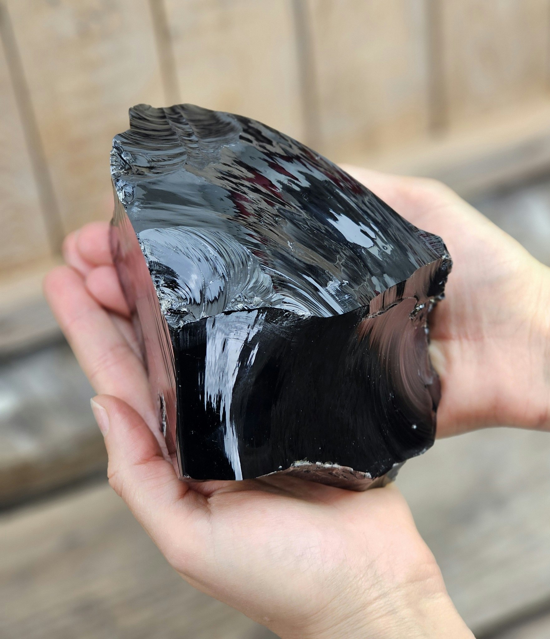 Svart Obsidian rå XL #17