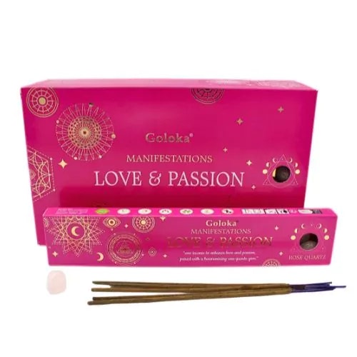 GOLOKA - Manifestations Love & Passion Rosenkvarts, rökelsepinnar