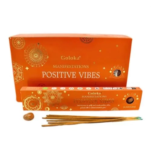 GOLOKA - Manifestations Positive Vibes Solsten, rökelsepinnar