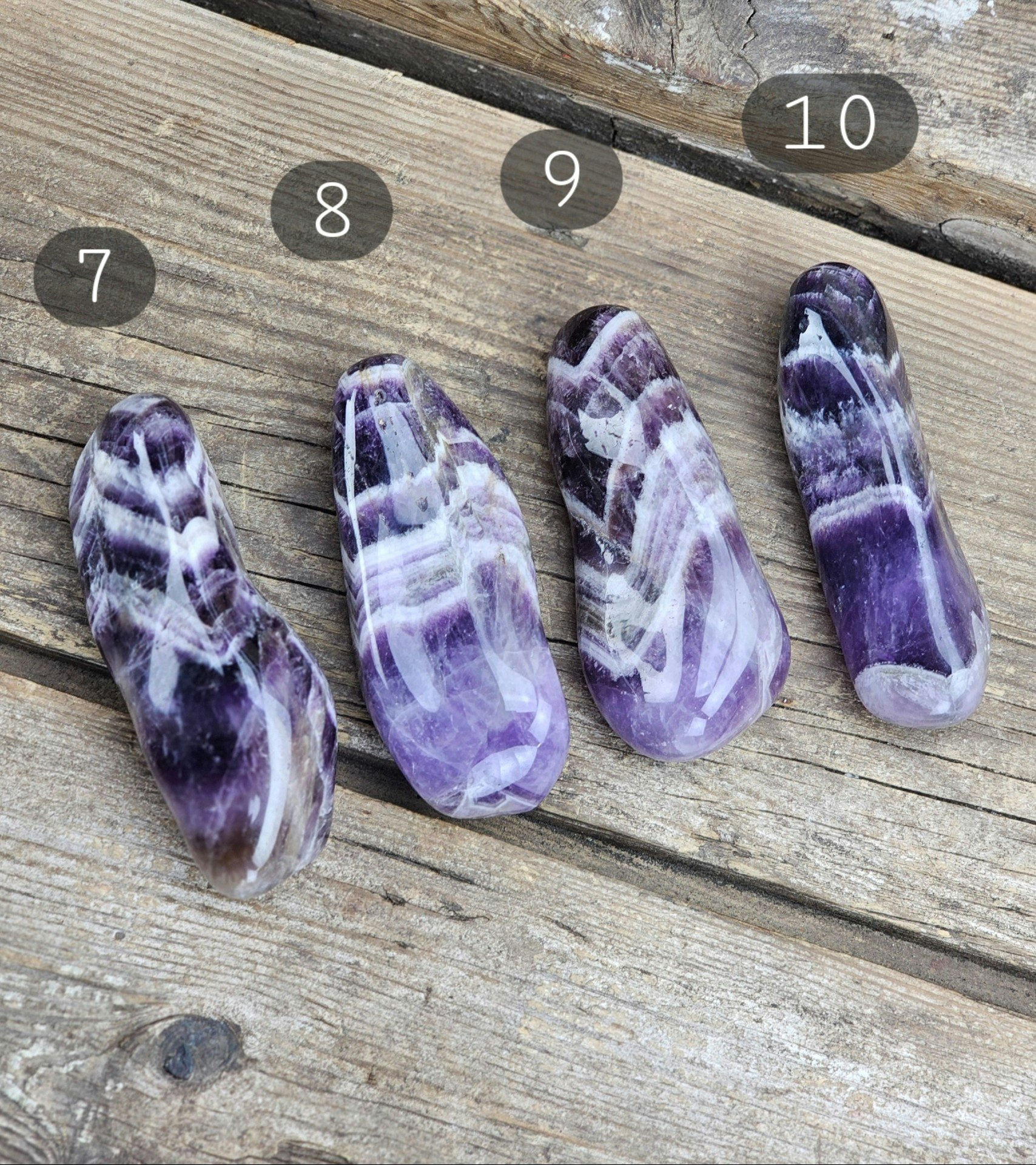 Chevron Ametist (Drömametist), stor touchstone #7-10