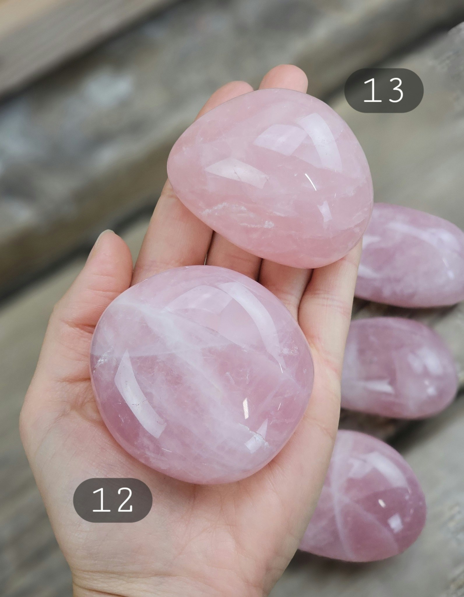 Rosenkvarts, jumbo touchstone #12-16