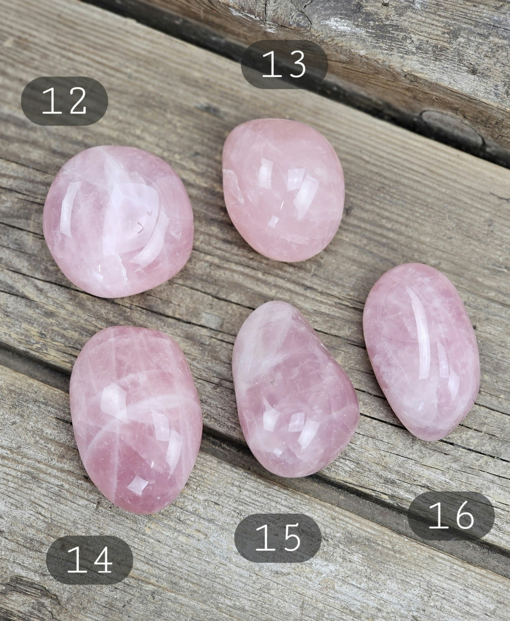 Rosenkvarts, jumbo touchstone #12-16