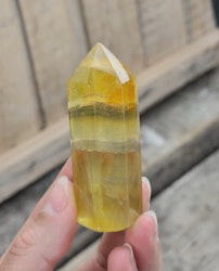 Gul Fluorit, polerad spets #4