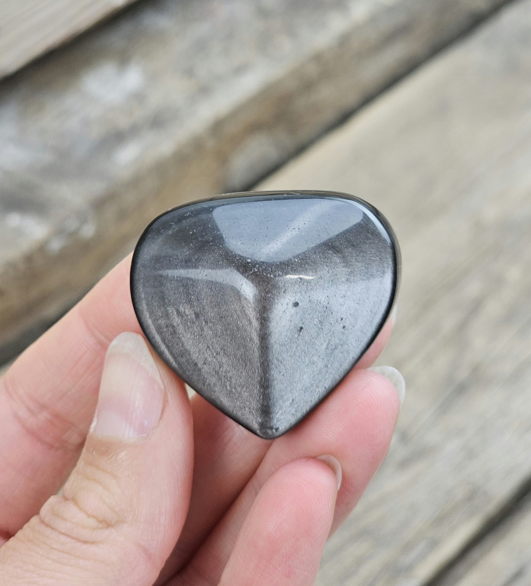 Silver Sheen Obsidian hjärta #1