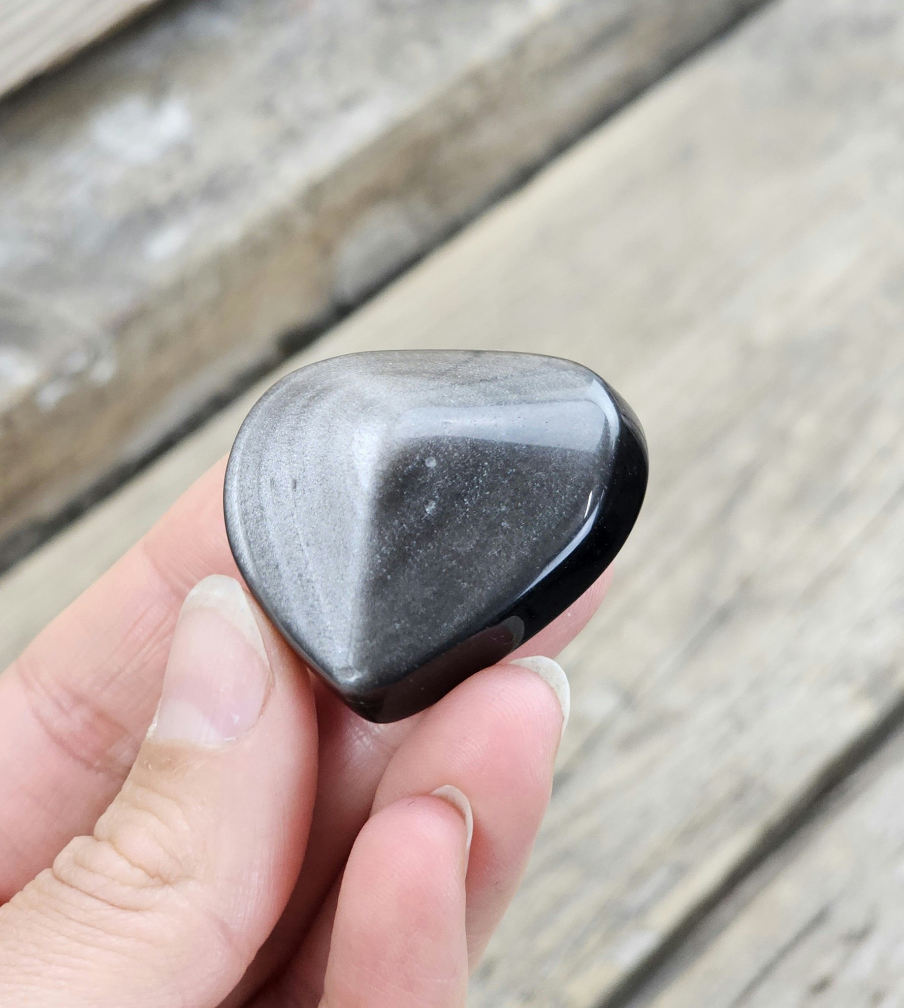 Silver Sheen Obsidian hjärta #1