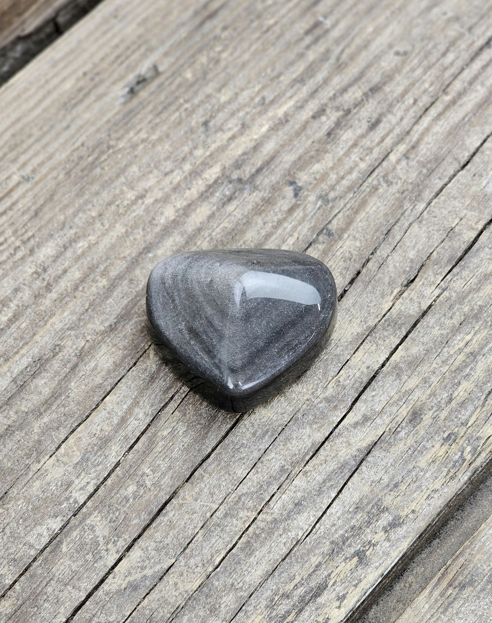 Silver Sheen Obsidian hjärta #2
