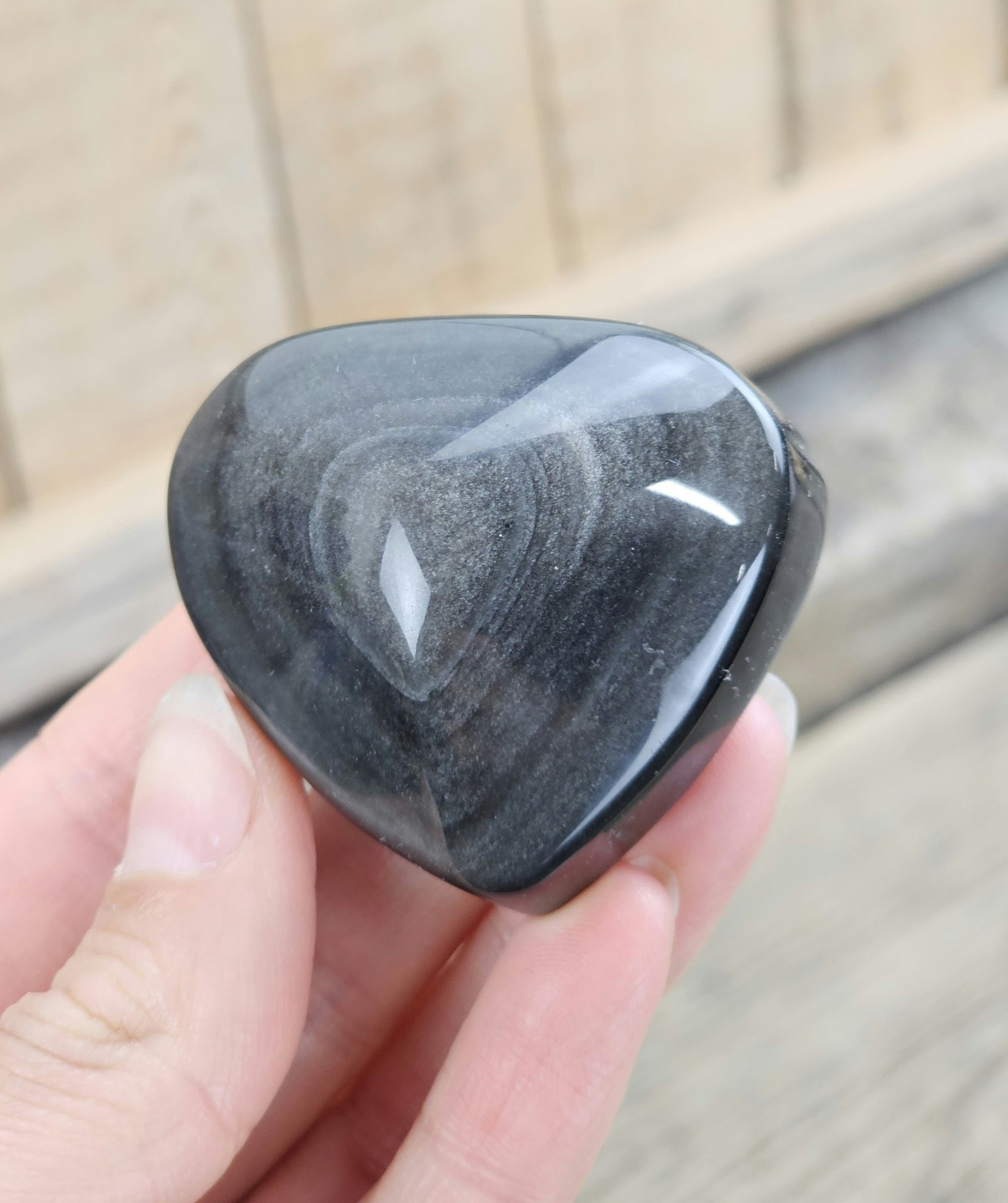 Silver Sheen Obsidian hjärta #5