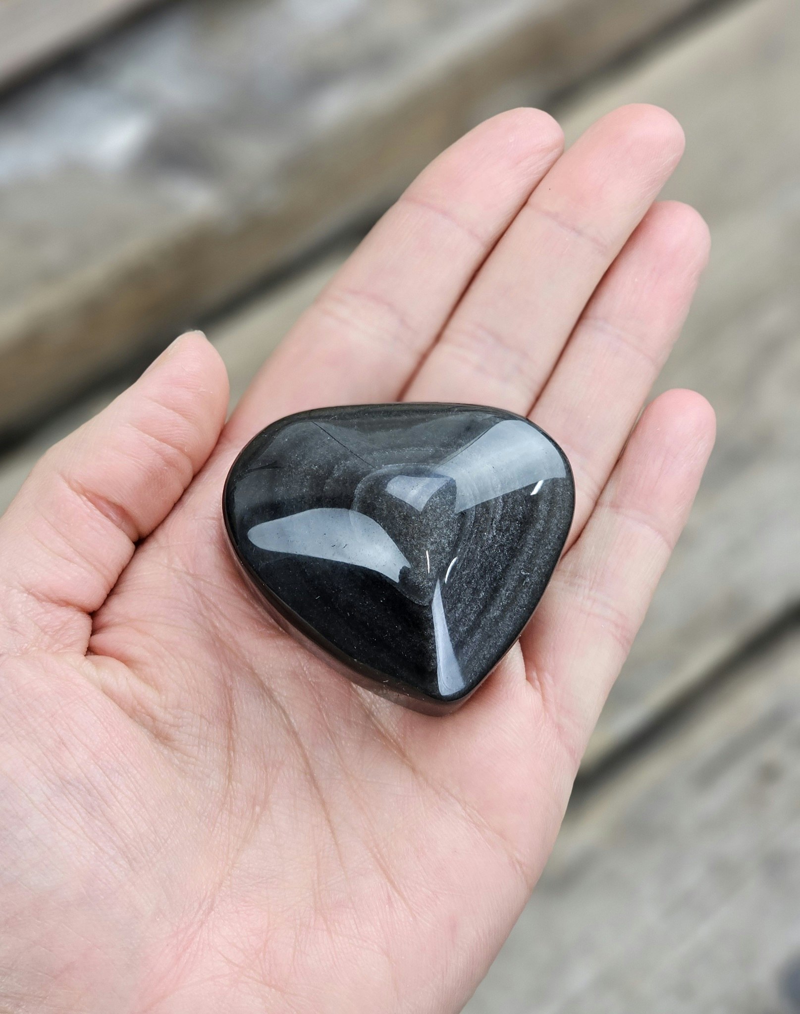 Silver Sheen Obsidian hjärta #5