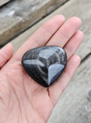 Silver Sheen Obsidian hjärta #6