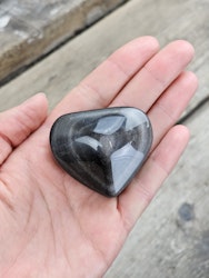 Silver Sheen Obsidian hjärta #7