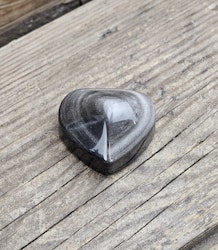 Silver Sheen Obsidian hjärta #7