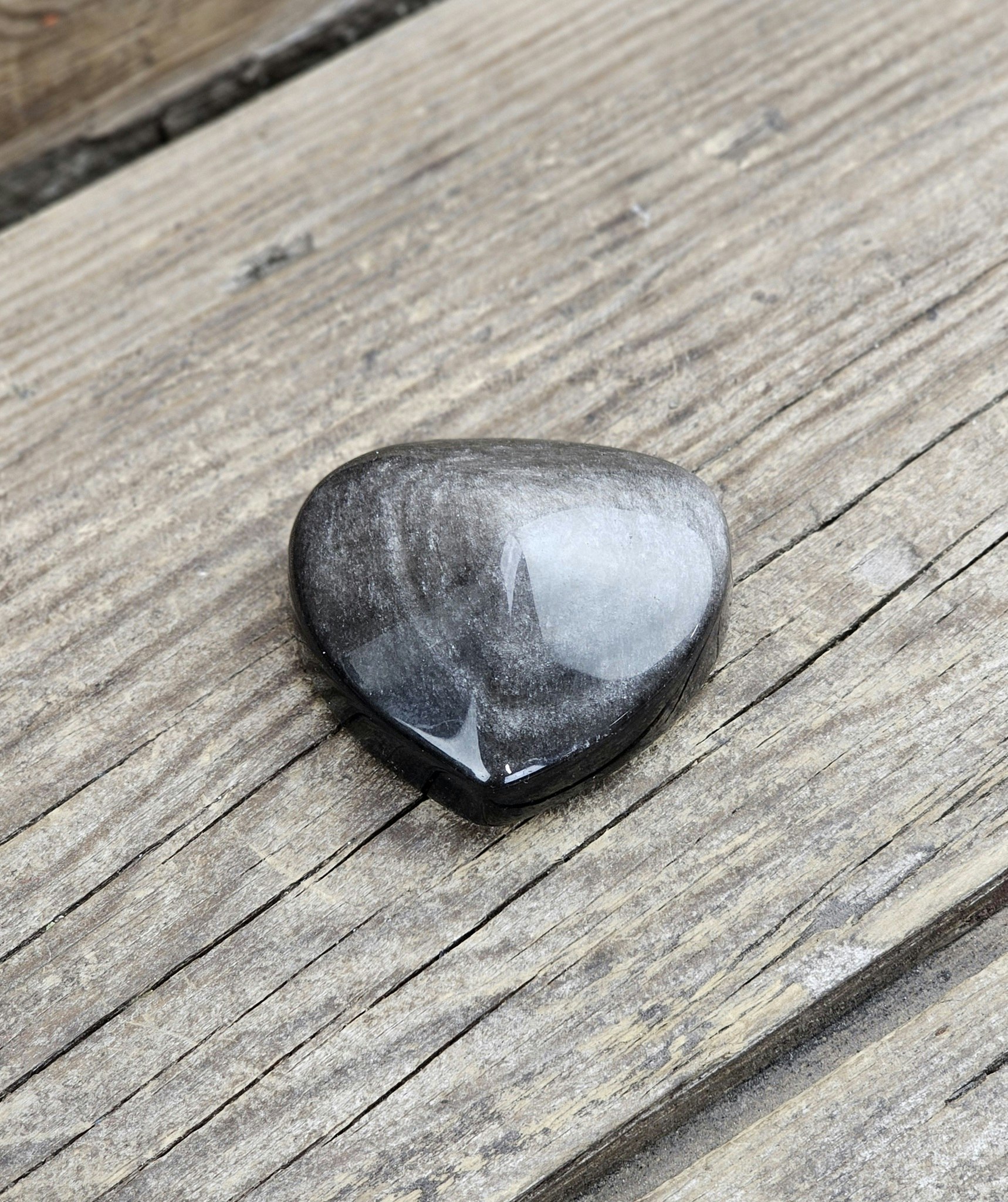 Silver Sheen Obsidian hjärta #8