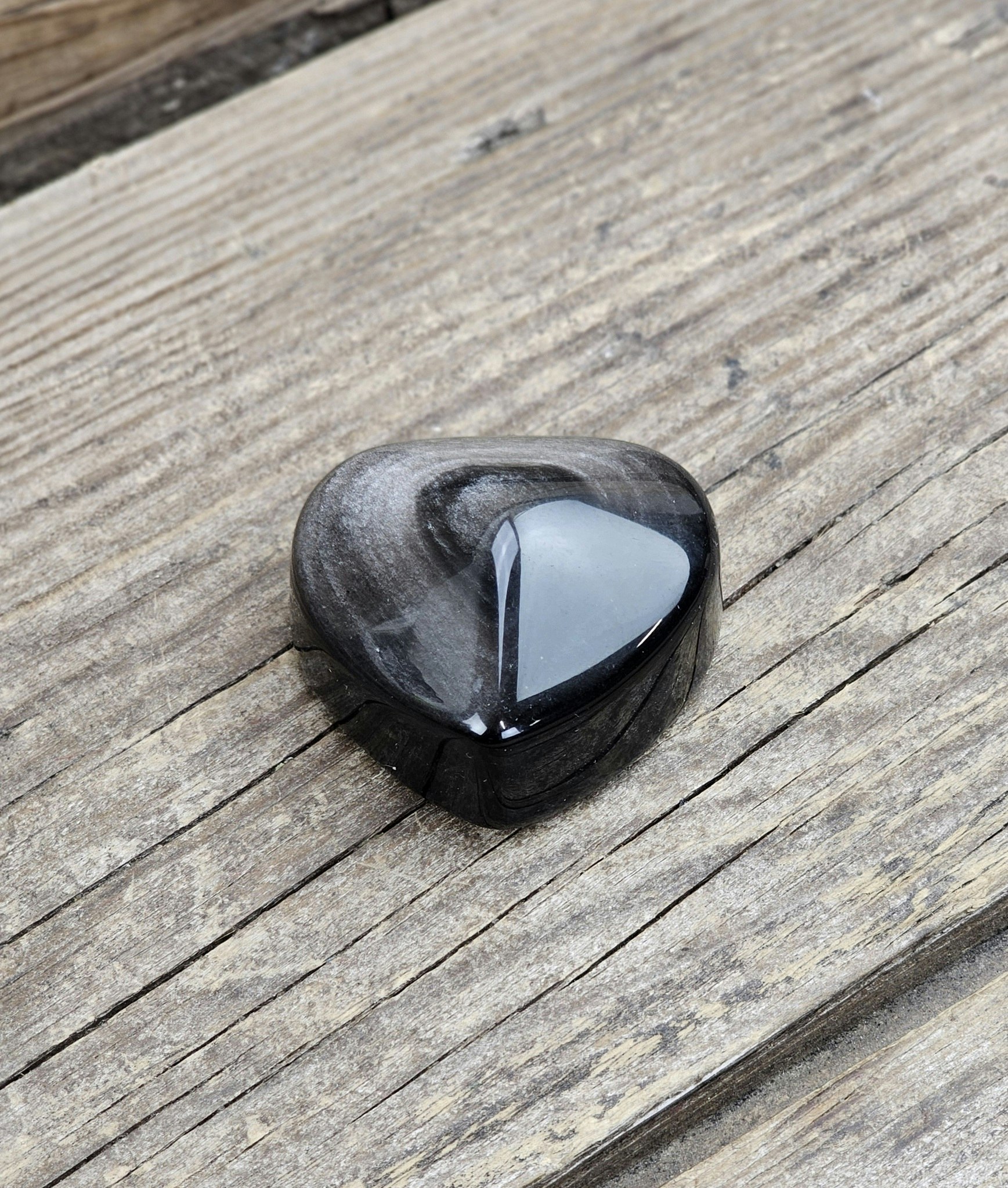 Silver Sheen Obsidian hjärta #9