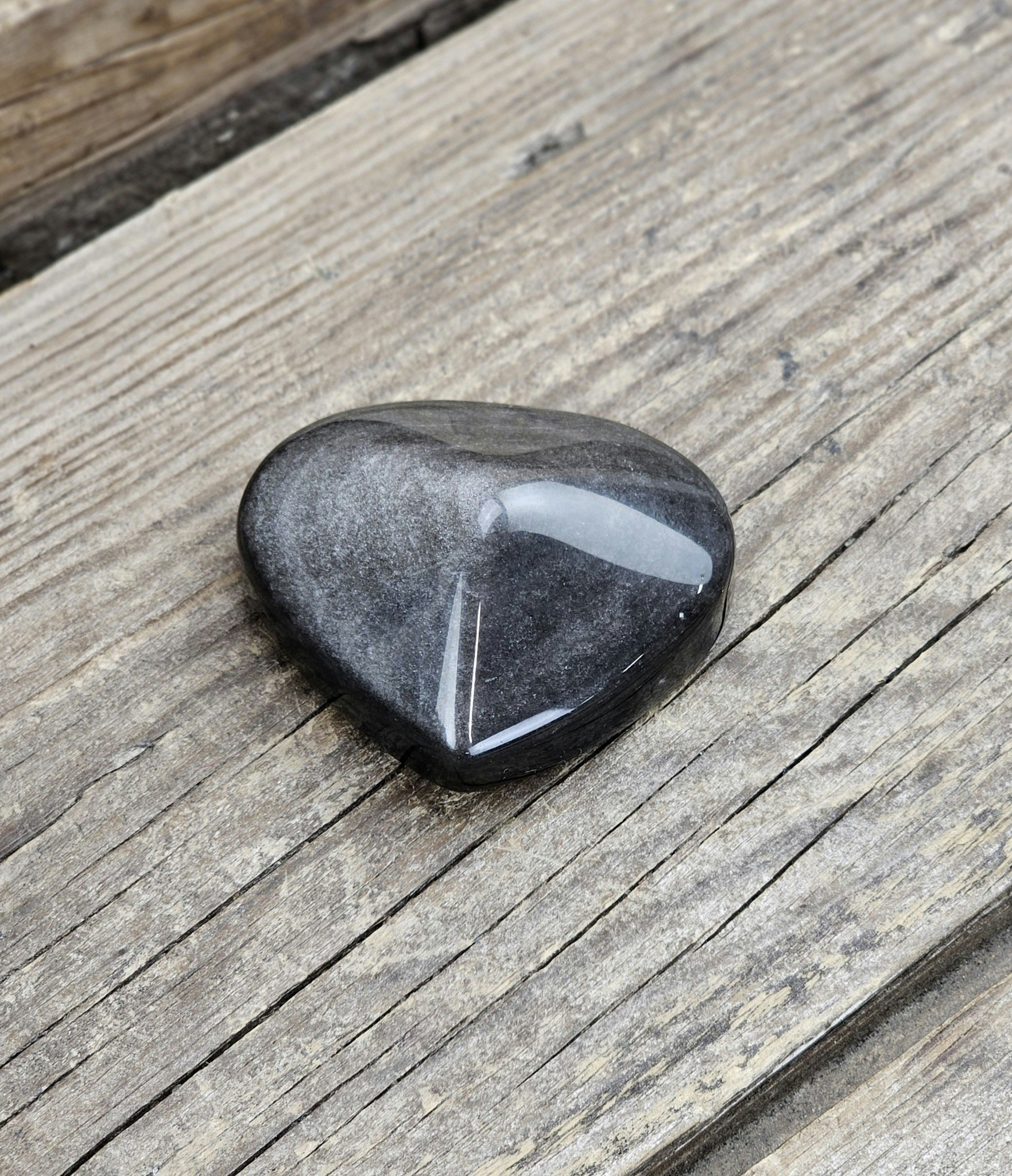 Silver Sheen Obsidian hjärta #11
