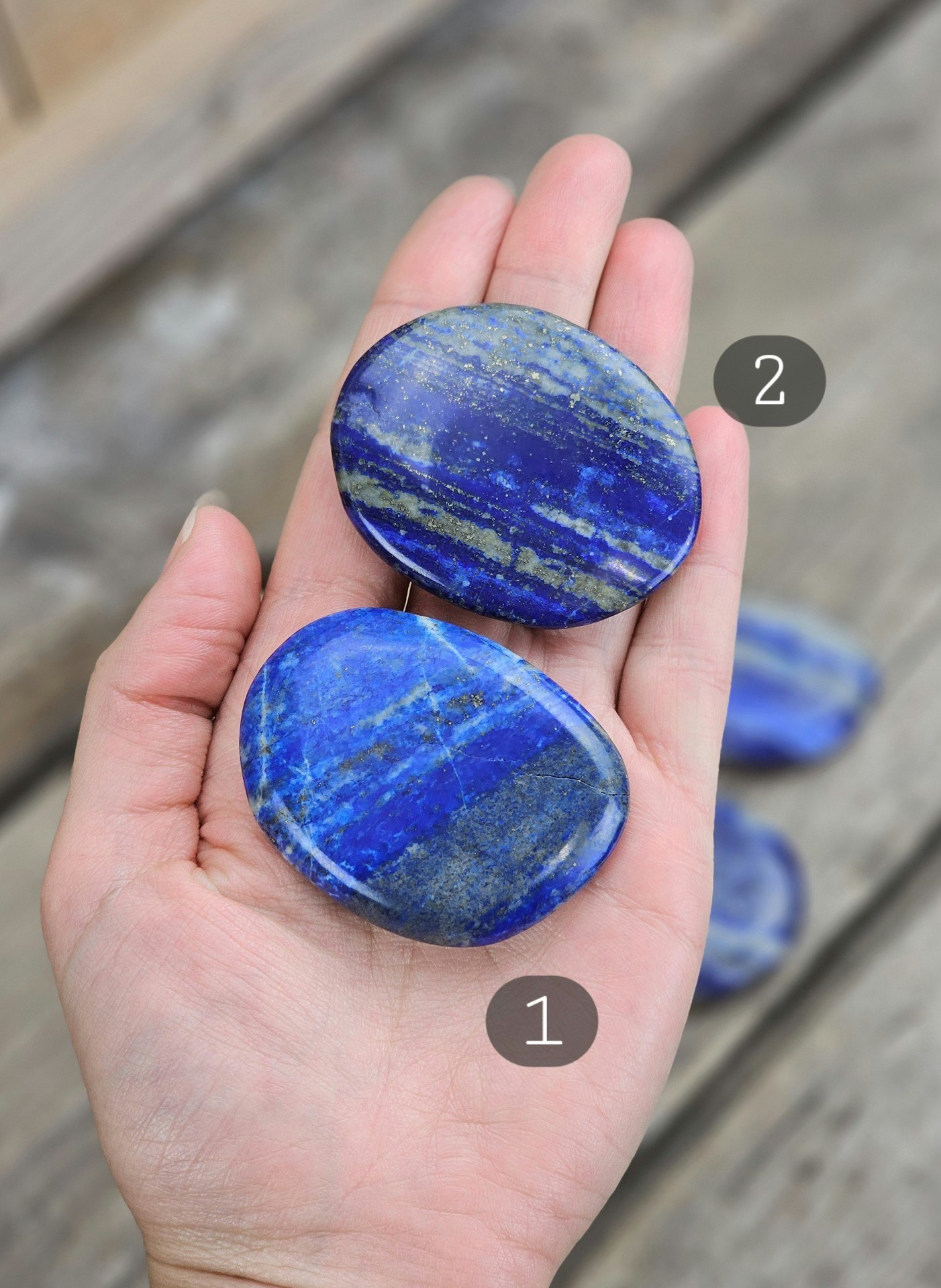 Lapis Lazuli platta, stor touchstone #1-4