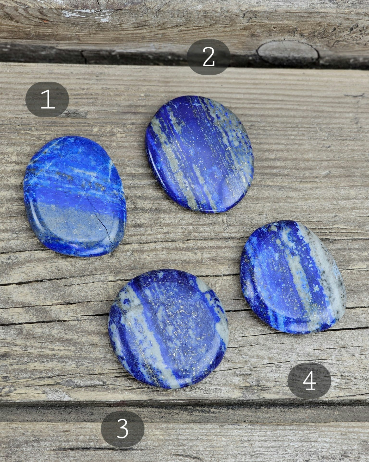 Lapis Lazuli platta, stor touchstone #1-4