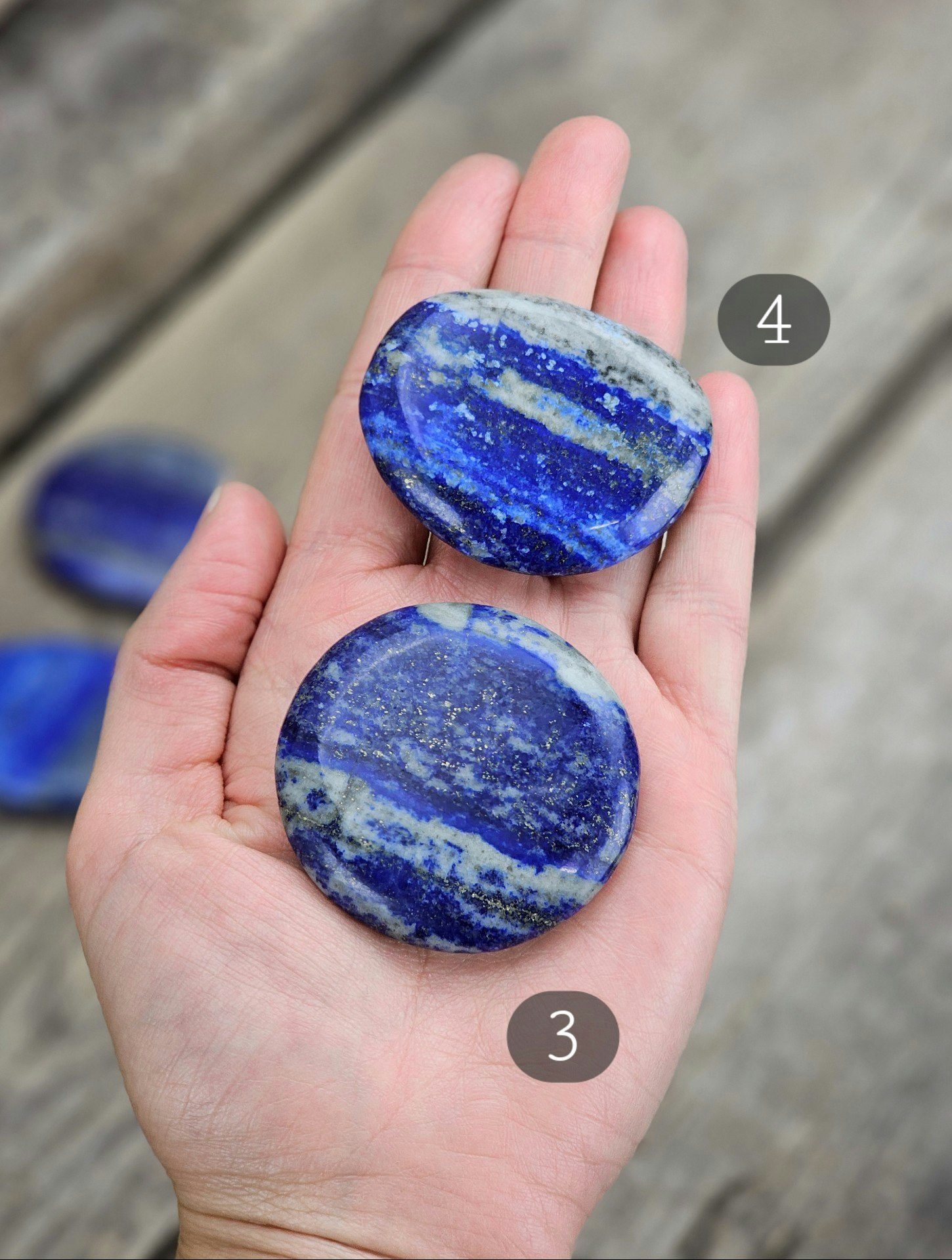 Lapis Lazuli platta, stor touchstone #1-4