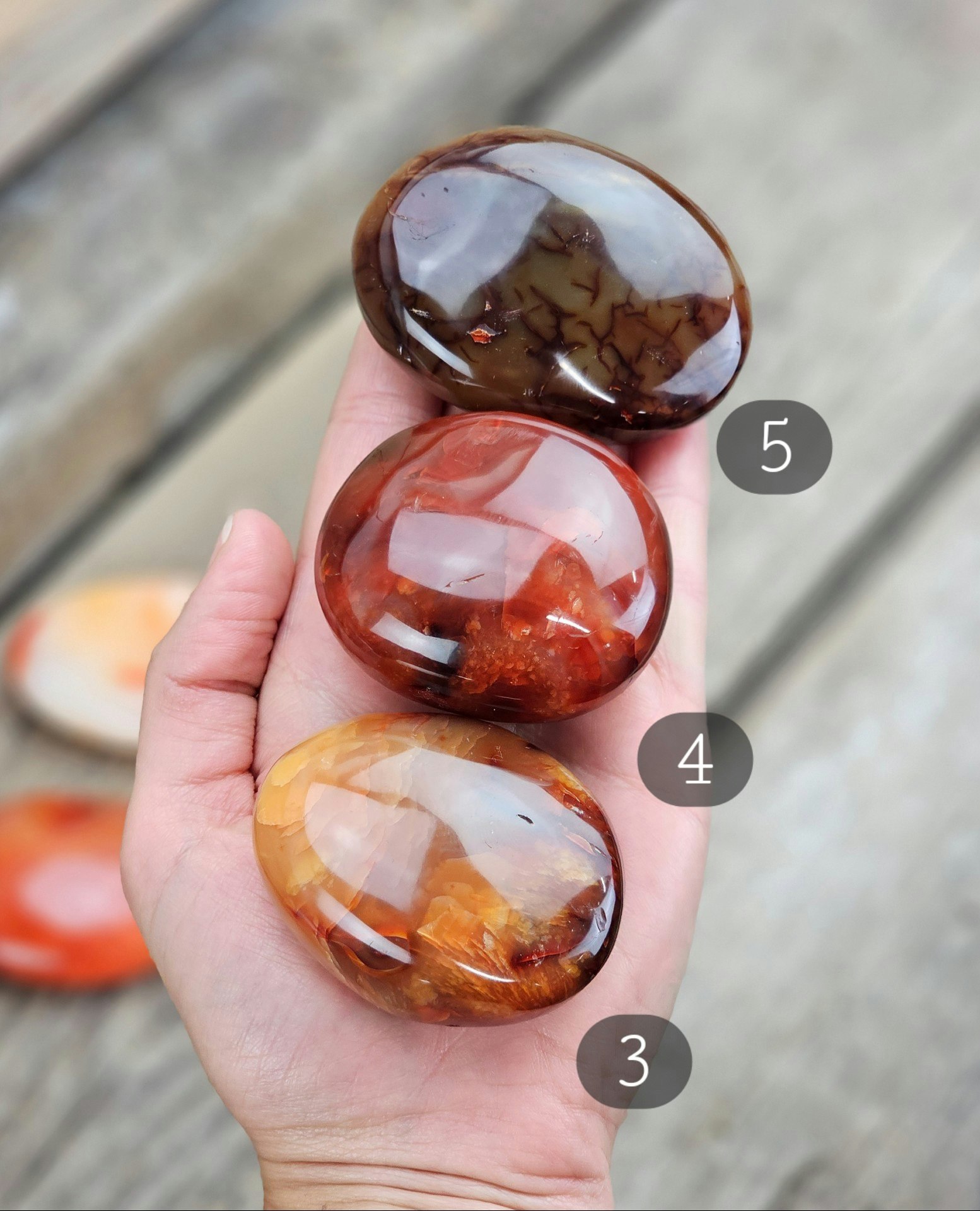Karneol, stor touchstone #1-5
