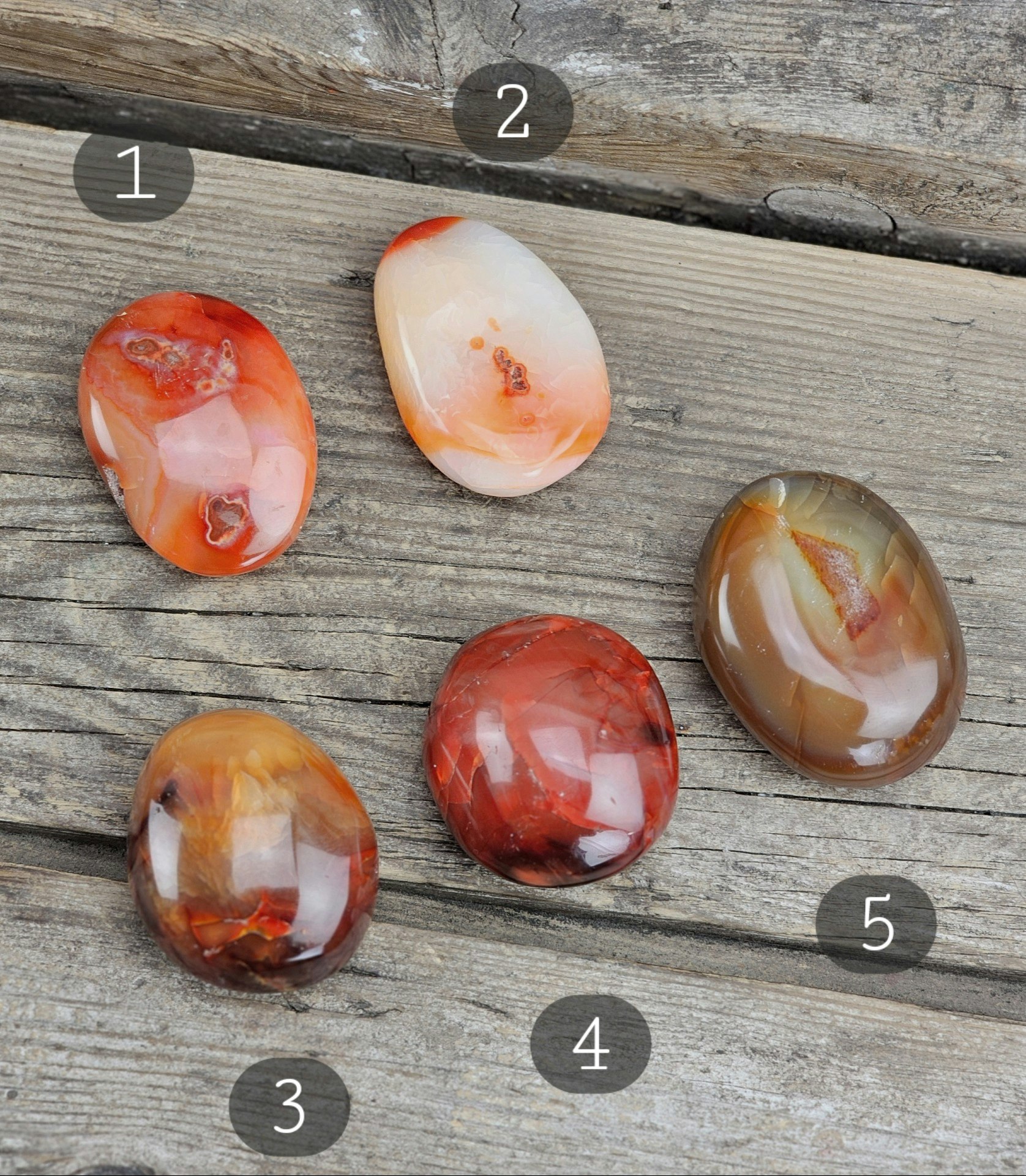 Karneol, stor touchstone #1-5