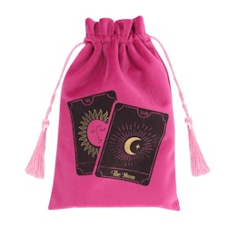Förvaringspåse i sammet, Tarotkort rosa