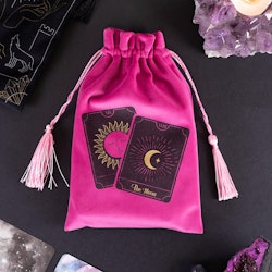Förvaringspåse i sammet, Tarotkort rosa