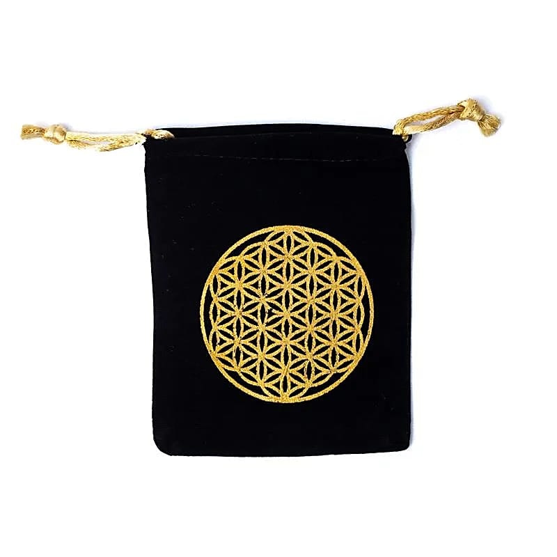 Förvaringspåse, Flower of life svart liten