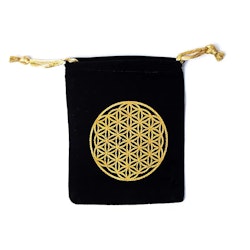 Förvaringspåse, Flower of life svart liten