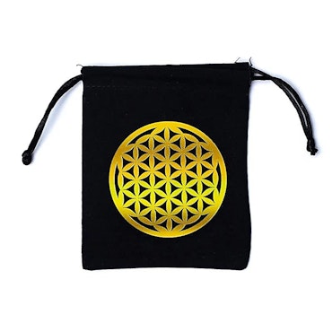 Förvaringspåse i Bomull, Flower of life svart