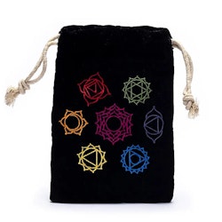 Förvaringspåse i sammet, 7 chakra svart
