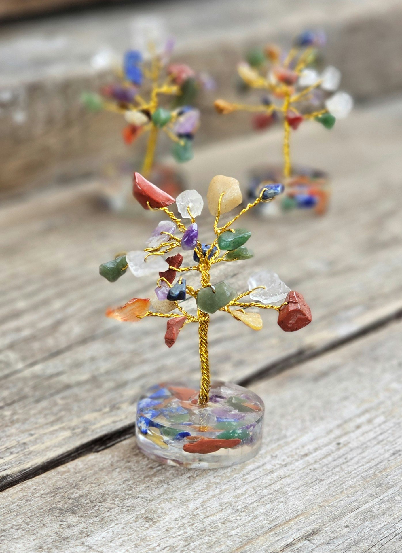Kristallträd med chakra-stenar, liten