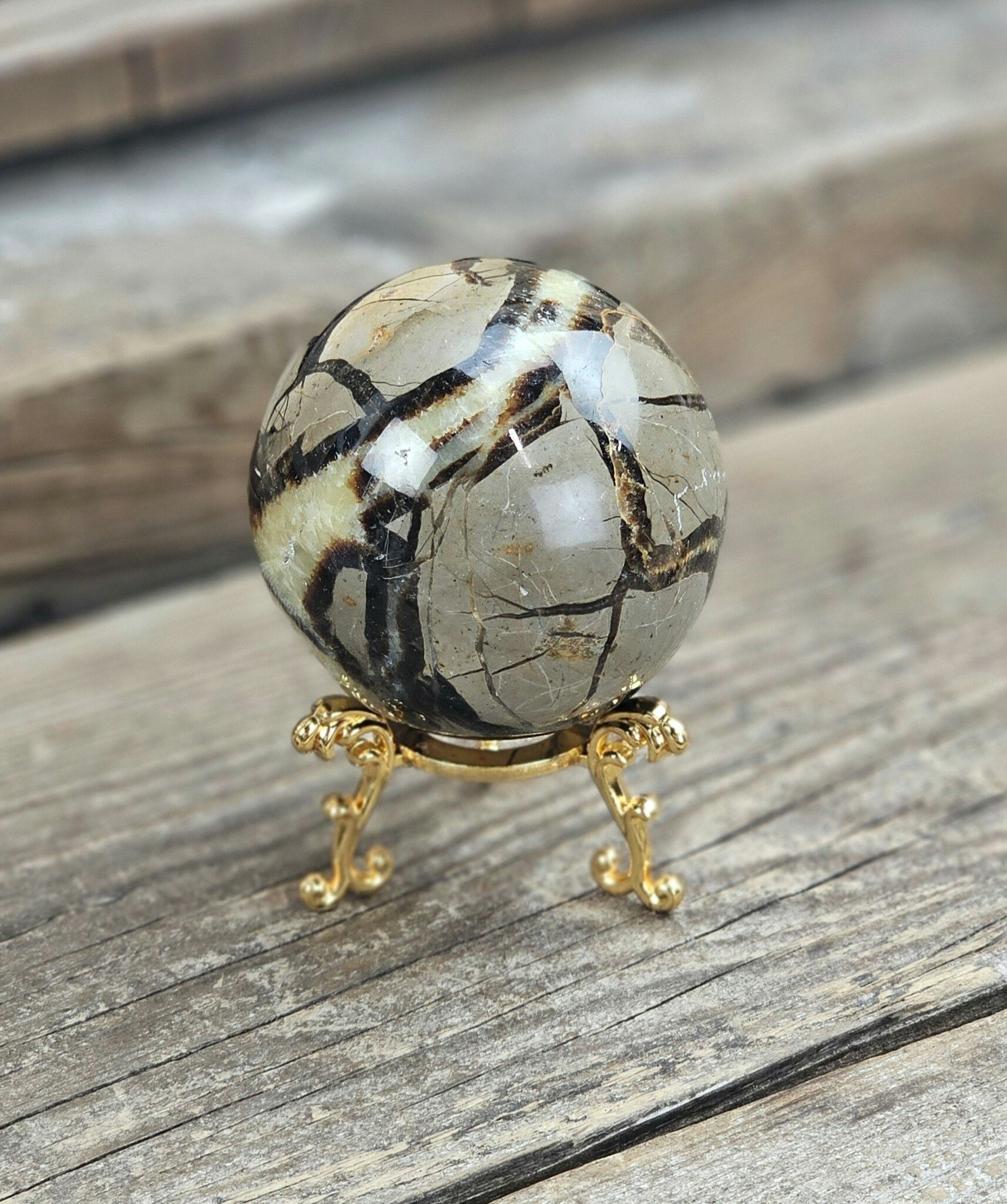 Klotställ elegant, guld liten