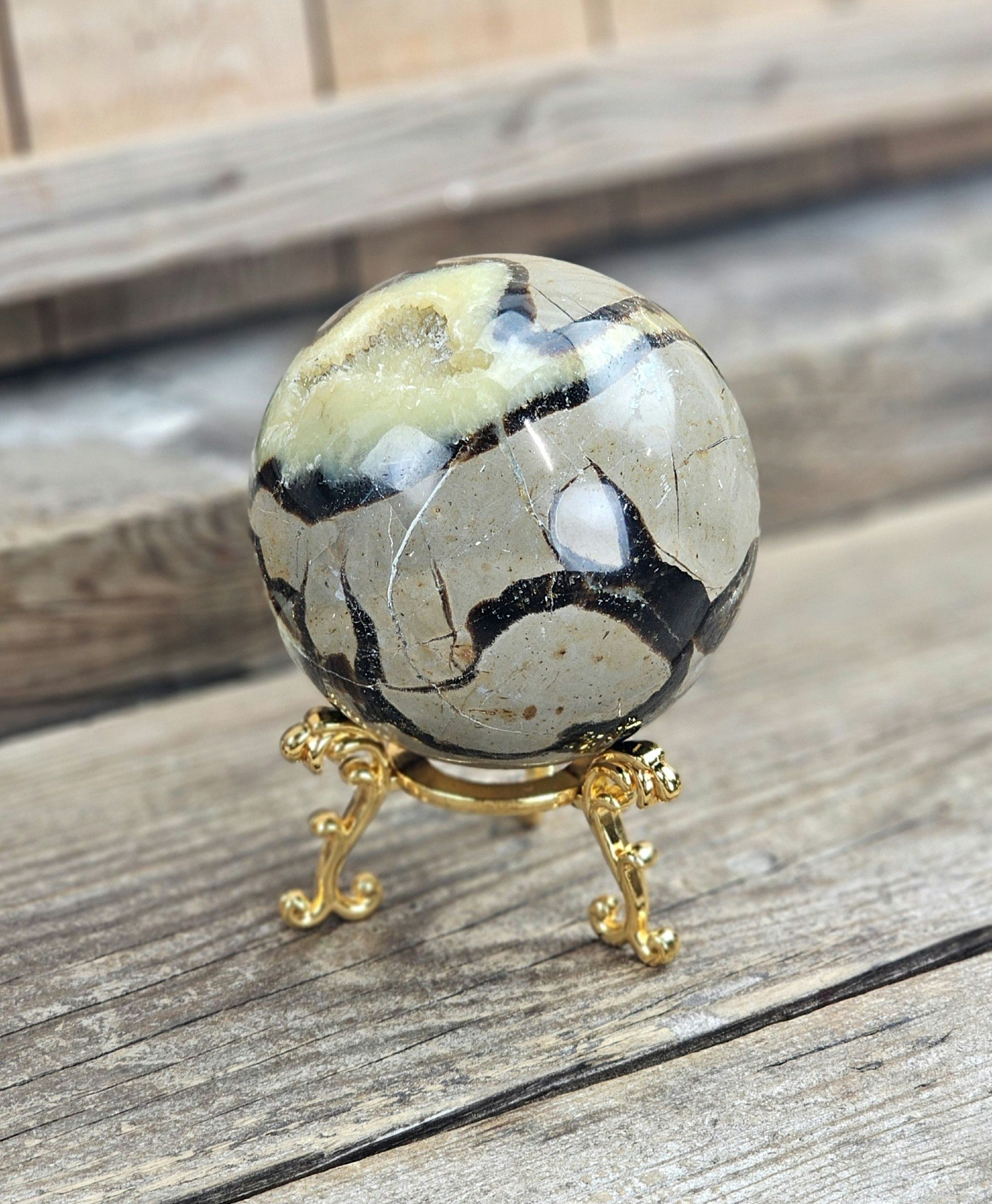 Klotställ elegant, guld stor