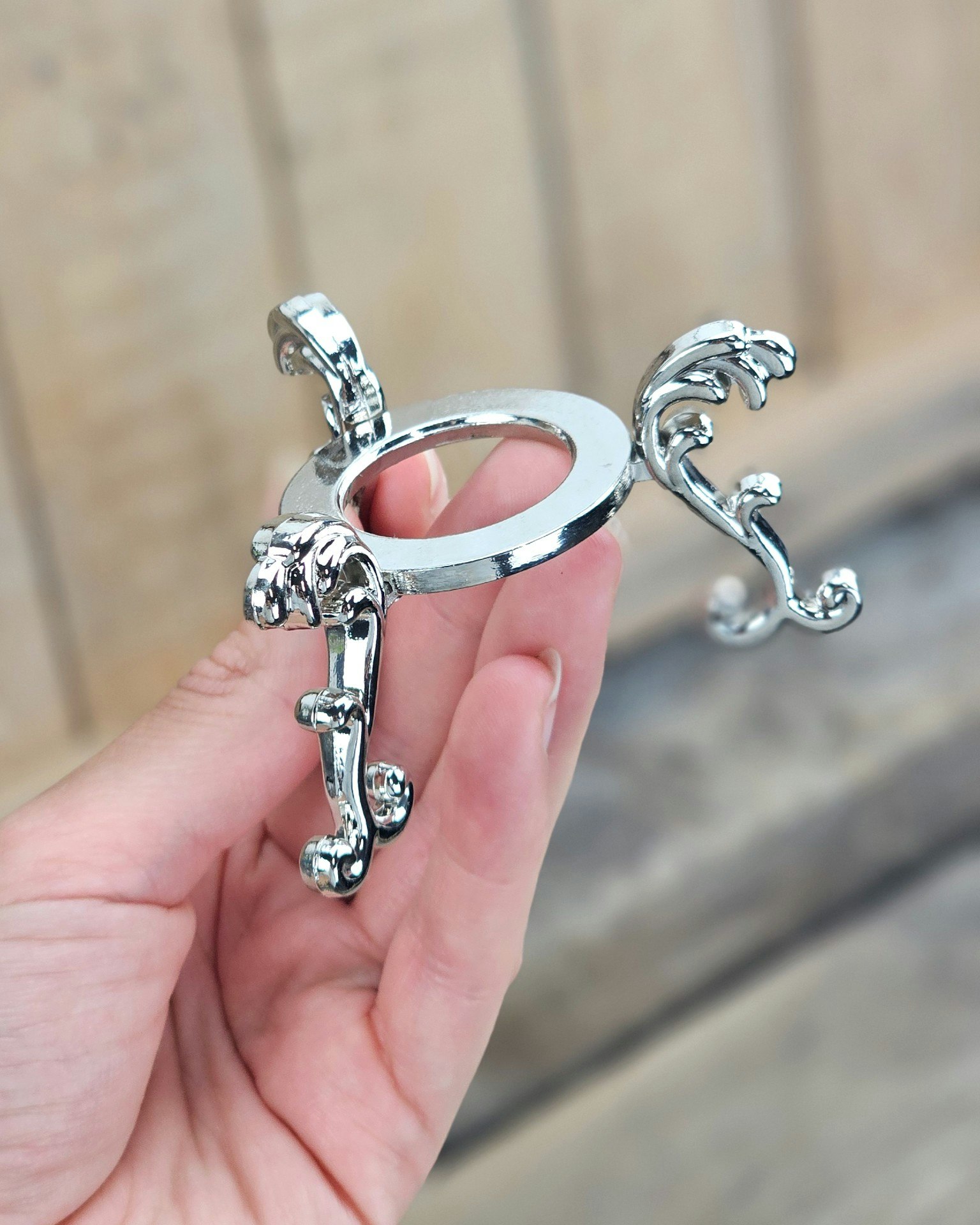 Klotställ elegant, silver stor