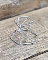 Klotställ, silver metall spiral