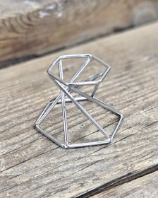 Klotställ, silver metall spiral