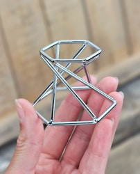 Klotställ, silver metall spiral
