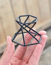 Klotställ, svart metall spiral