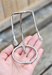 Metallställning för kristaller/fossiler, silver stor