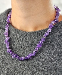 Ametist, chipshalsband 45 cm
