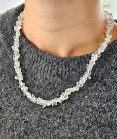 Bergkristall, chipshalsband 45 cm