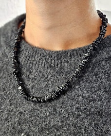 Svart Turmalin, chipshalsband 45 cm